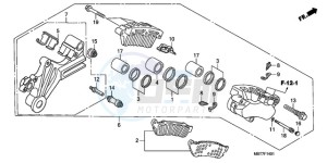 XL1000VA9 France - (F / ABS CMF) drawing REAR BRAKE CALIPER (XL1000VA)