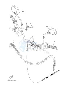 XTZ125E (1SB1) drawing STEERING HANDLE & CABLE