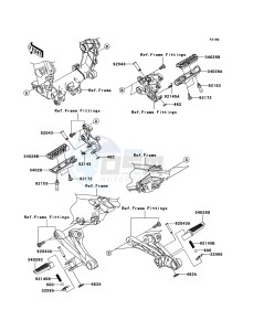 ZZR1400 ABS ZX1400B7F FR GB XX (EU ME A(FRICA) drawing Footrests