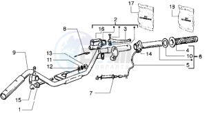 Liberty 125 drawing Handlebars component parts