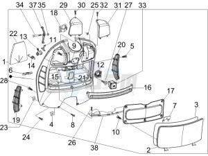 GT 250 ie 60 deg USA drawing Front glovebox - Knee-guard panel