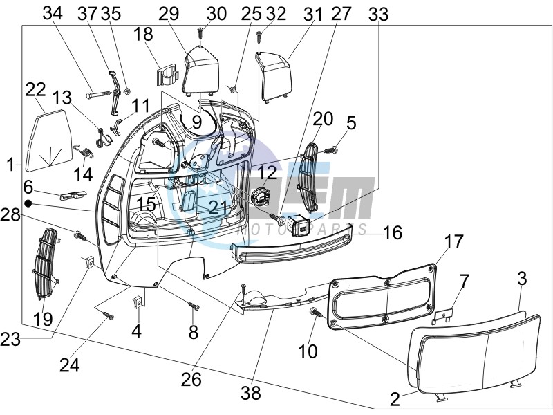 Front glovebox - Knee-guard panel