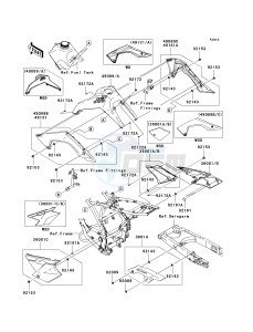 KLX 140 B (KLX140L MONSTER ENERGY) (B8F-B9FA) B8F drawing SIDE COVERS_CHAIN COVER