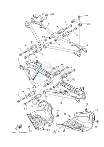 YFM700FWAD YFM700PLE GRIZZLY 700 EPS (2BGG 2BGH) drawing REAR ARM