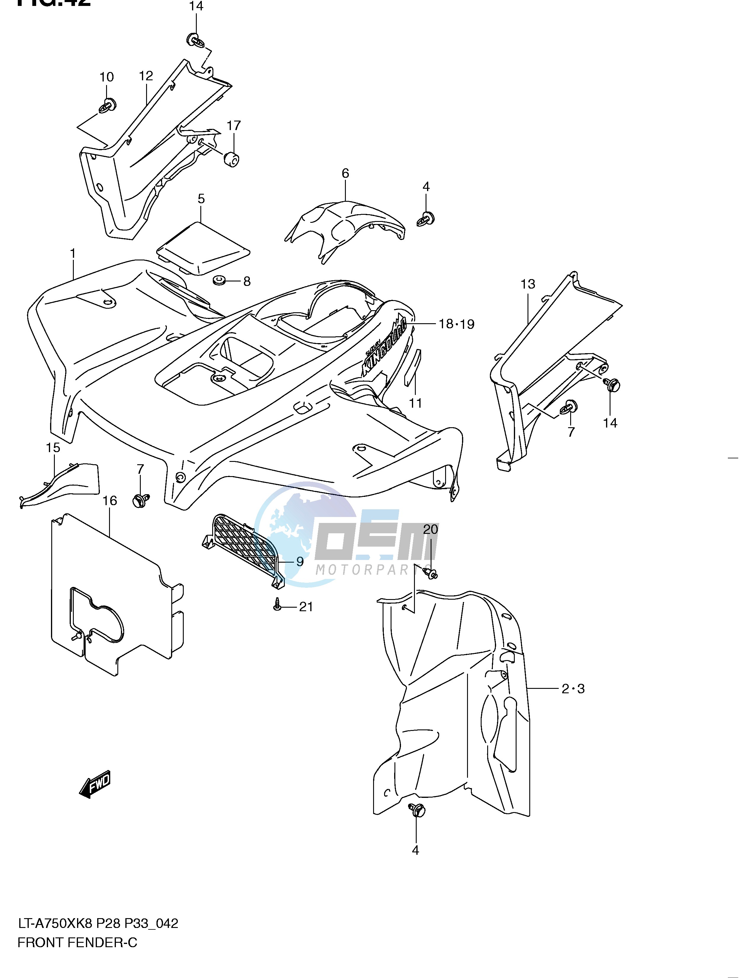 FRONT FENDER (MODEL K8 K9)