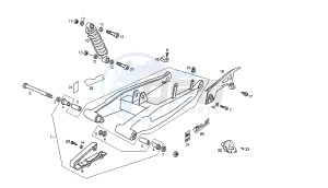 SENDA R X-RACE - 50 CC 2T EU2 drawing SWING ARM - SHOCK ABSORBER