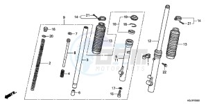 CRF100FC drawing FRONT FORK