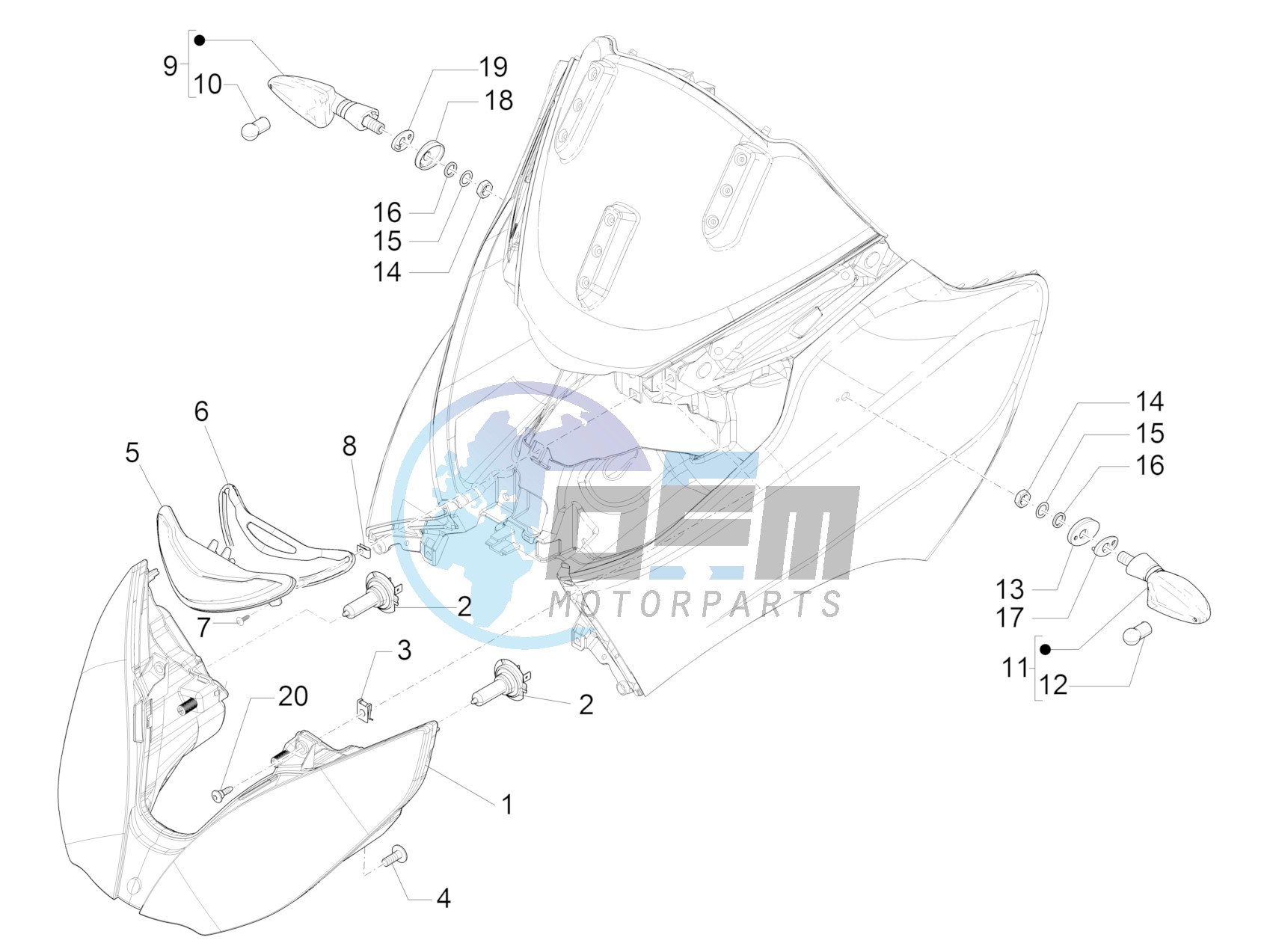 Front headlamps - Turn signal lamps