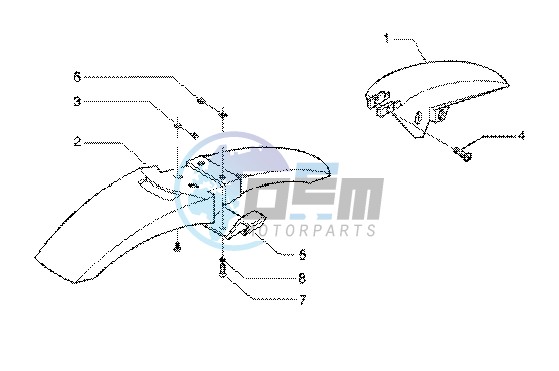 Front mudguard-rear mudguard