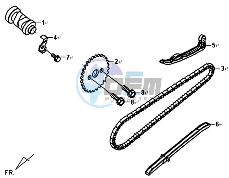 CHAIN / CHAIN TENSIONER / CHAIN GUIDE