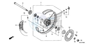 CRF150RD CRF150R Europe Direct - (ED) drawing FRONT WHEEL