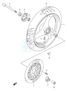 GSF250V (E24) Bandit drawing FRONT WHEEL