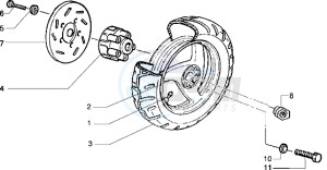 NRG 50 MC3 drawing Rear wheel (Vehicle with rear hub brake)