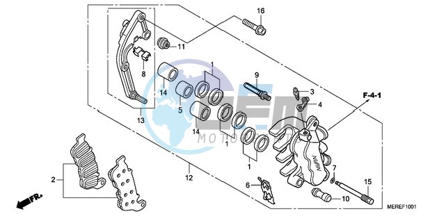 FRONT BRAKE CALIPER (L.) (CBF600SA/NA)