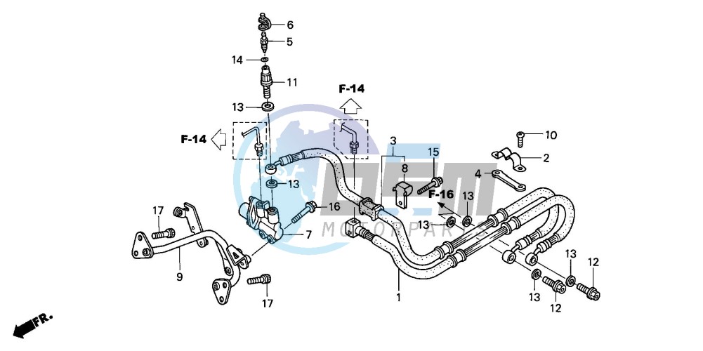 REAR BRAKE HOSE (VFR800)