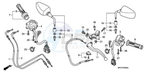 CB600FA39 Europe Direct - (ED / ABS ST) drawing HANDLE LEVER/SWITCH/ CABLE