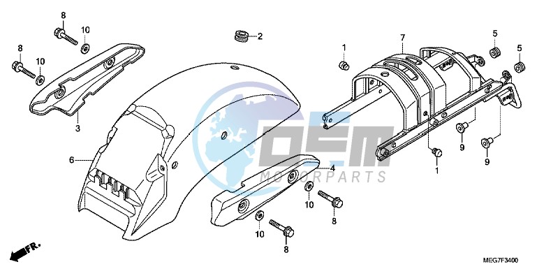 REAR FENDER (VT750C2B/C2S)