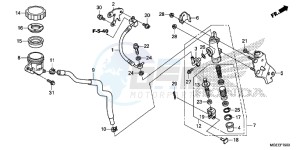 VFR1200FF VFR1200F UK - (E) drawing RR. BRAKE MASTER CYLINDER