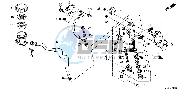 RR. BRAKE MASTER CYLINDER