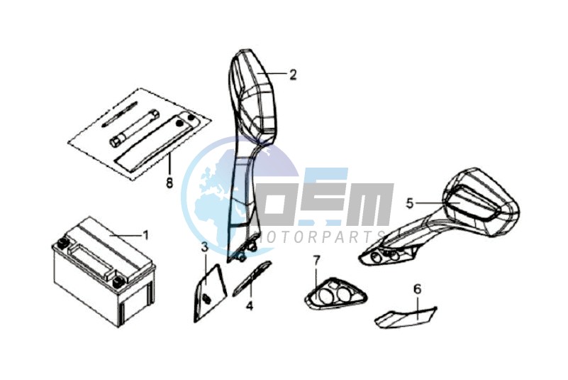 MIRRORS L / R / BATTERY