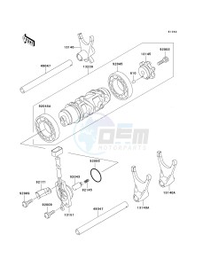 ZX 1200 A [NINJA ZX-12R] (A2) [NINJA ZX-12R] drawing GEAR CHANGE DRUM_SHIFT FORK-- S- -