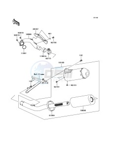 KX250F KX250-N2 EU drawing Muffler(s)