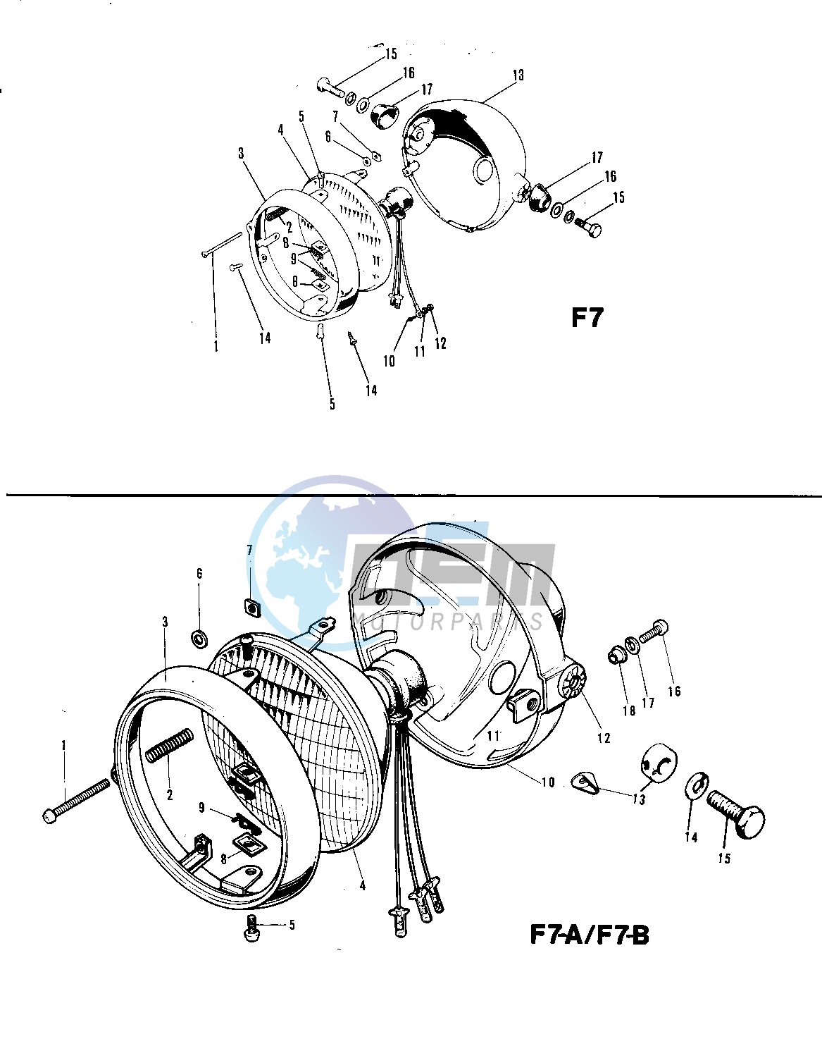 HEADLIGHT -- 71-73 F7_F7-A_F7-B- -