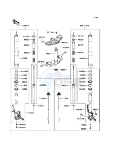 Z1000SX ZX1000GCF FR GB XX (EU ME A(FRICA) drawing Front Fork