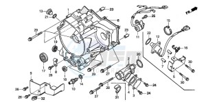 TRX250TE FOURTRAX RECON ES drawing REAR CRANKCASE COVER