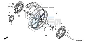 CBF1000FC CBF1000F E drawing FRONT WHEEL