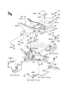 KFX700 KSV700A8F EU drawing Rear Fender(s)