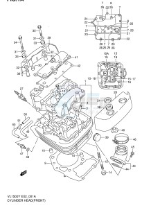 VL1500 (E2) drawing CYLINDER HEAD (FRONT)(MODEL W X Y)