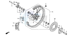 XR400R drawing FRONT WHEEL