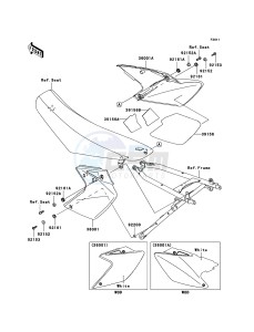 KLX450R KLX450ABF EU drawing Side Covers