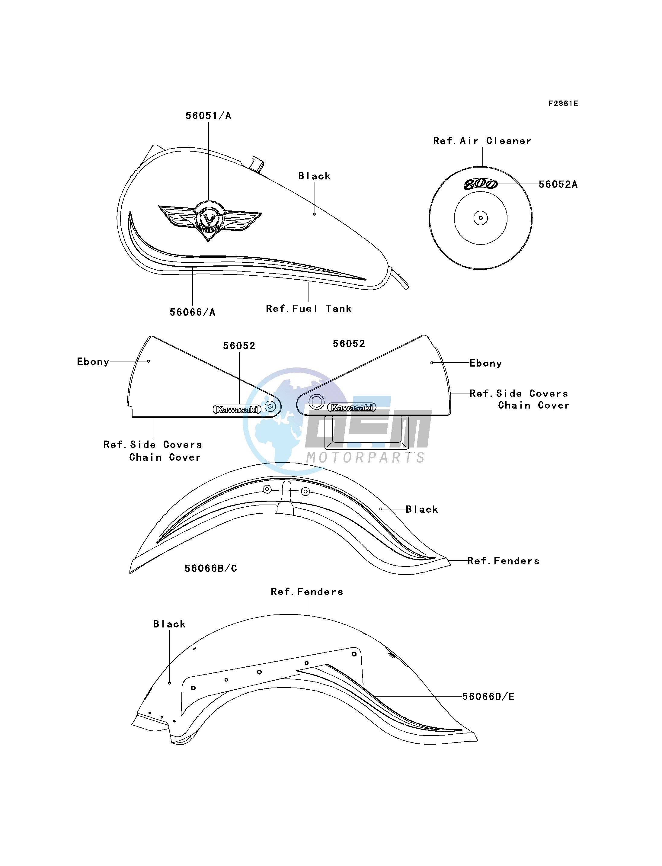 DECALS-- BLACK- --- VN800-B8- -