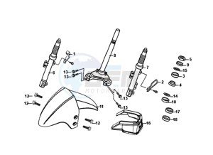 ORBIT III 125 (L8) EU EURO4 drawing FRONT FORK / FRONT MUDGUARD / STEERING CROWN