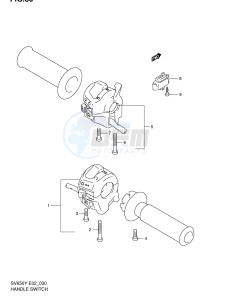 SV650 (E2) drawing HANDLE SWITCH (SV650X UX Y UY K1 UK1 K2 UK2)