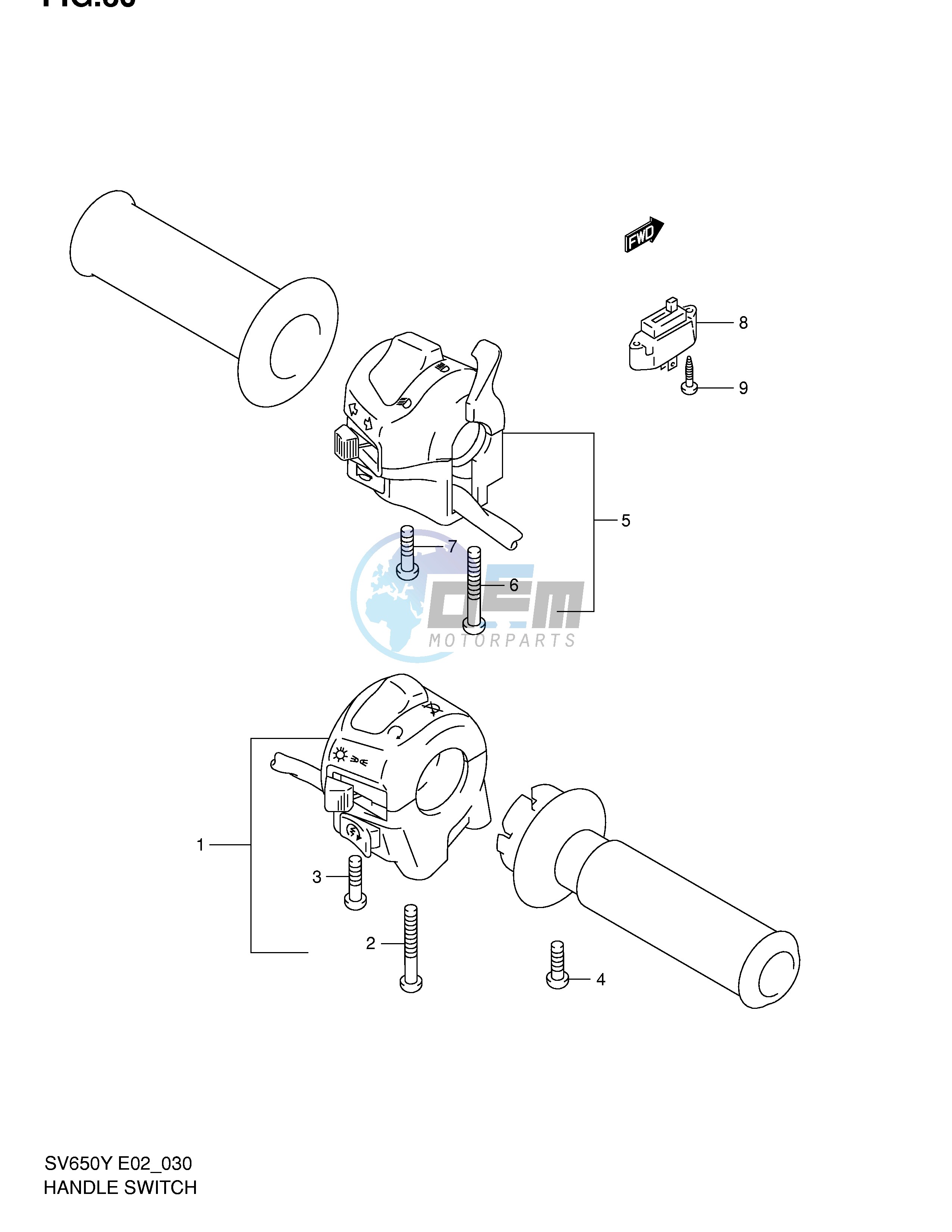 HANDLE SWITCH (SV650X UX Y UY K1 UK1 K2 UK2)