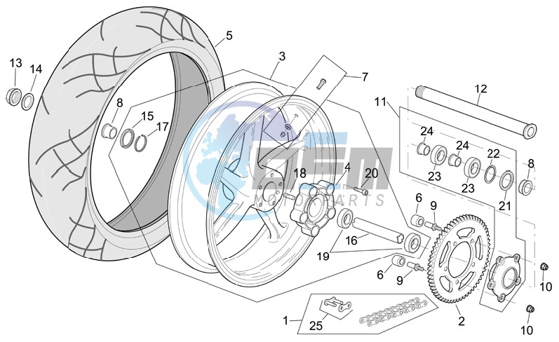 Rear wheel R version