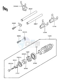 ZG 1200 A [VOYAGER XII] (A1) [VOYAGER XII] drawing GEAR CHANGE DRUM & FORKS