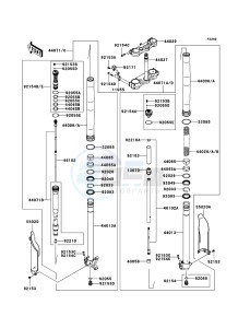 KX250F KX250YBF EU drawing Front Fork