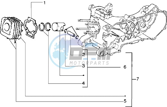 Cylinder-piston-wrist pin assy