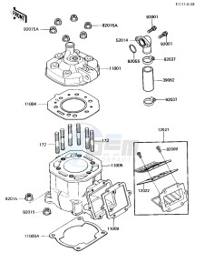 KX 250 C [KX250] (C2) [KX250] drawing CYLINDER HEAD_CYLINDER_REED VALVE -- 84 KX250-C2- -