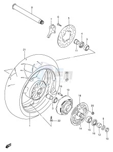 GSX-R750 (E2) drawing REAR WHEEL (MODEL W X)