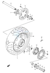 GSX-R600 (E2) drawing REAR WHEEL (GSX-R600K4 U2K4 U3K4 K5 U2K5 U3K5)