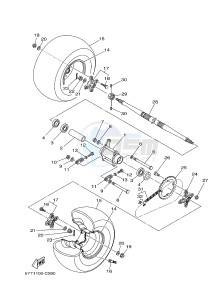 YFM350R YFM350RB RAPTOR 350 (10P9 10P9) drawing REAR WHEEL