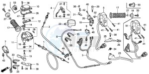 TRX500FA FOURTRAX FOREMAN drawing HANDLE LEVER/SWITCH/CABLE (TRX500FA5/6/7/8)