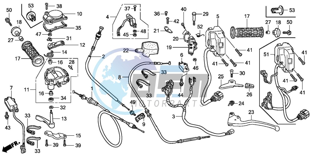 HANDLE LEVER/SWITCH/CABLE (TRX500FA5/6/7/8)