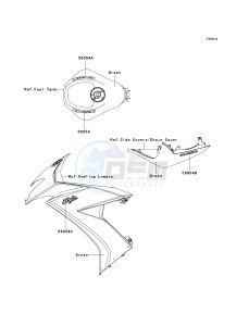 ZX 1000 E [NINJA ZX-10R] (E8F-E9FA) 0E8F drawing DECALS-- GREEN- --- E8F- -