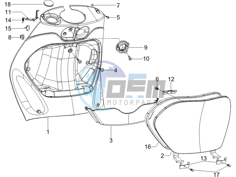 Front glove-box - Knee-guard panel